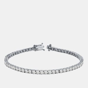 8.00 cts Brilliant Cut Round Lab Grown Diamond 14K Solid White Gold 7" Tennis Bracelet, Bracelets - Luxury Closet