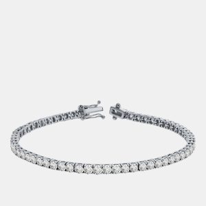 10.00 cts Brilliant Cut Round Lab Grown Diamond 14K Solid White Gold 7" Tennis Bracelet, Bracelets - Luxury Closet