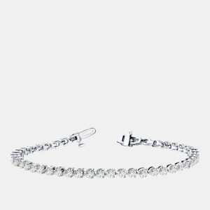 6.00cts Lab Grown Diamond 14K White Gold 3-Prong tennis Bracelet, Bracelets - Luxury Closet