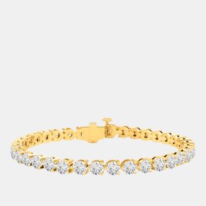 6.00cts Lab Grown Diamond 14K White Gold 3-Prong tennis Bracelet, Bracelets - Luxury Closet