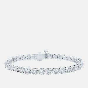 12.00 cts Brilliant Cut Lab Grown Diamond 14K White Gold 3 Prong Tennis Bracelet, Bracelets - Luxury Closet