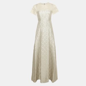 Max Mara Blue Lurex Jacquard Gown S, Dresses - Luxury Closet