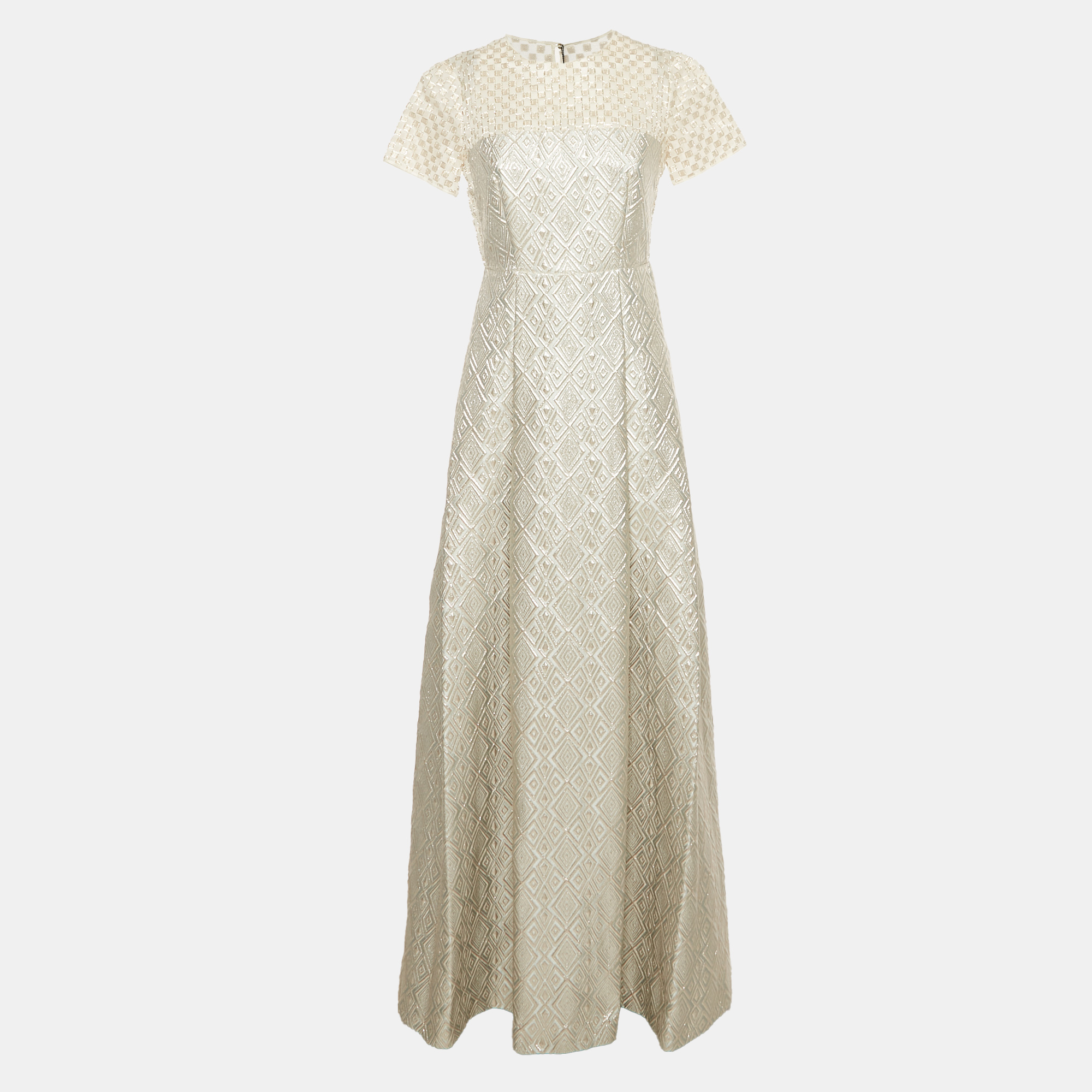 Max Mara Blue Lurex Jacquard Gown S, Dresses - Luxury Closet