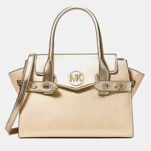 Michael Kors Gold Leather Tote Bag, Tote Handbags - Luxury Closet