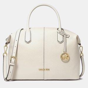 Michael Kors LG Gold Leather Satchel Bag, Satchels - Luxury Closet