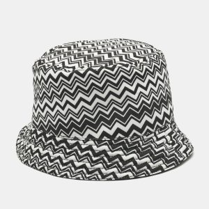 Missoni Black/White Zig Zag Synthetic Bucket Hat, Apparel & Accessories - Luxury Closet