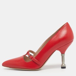 Miu Miu Red Leather T-Strap Pumps Size 36, Pumps - Luxury Closet