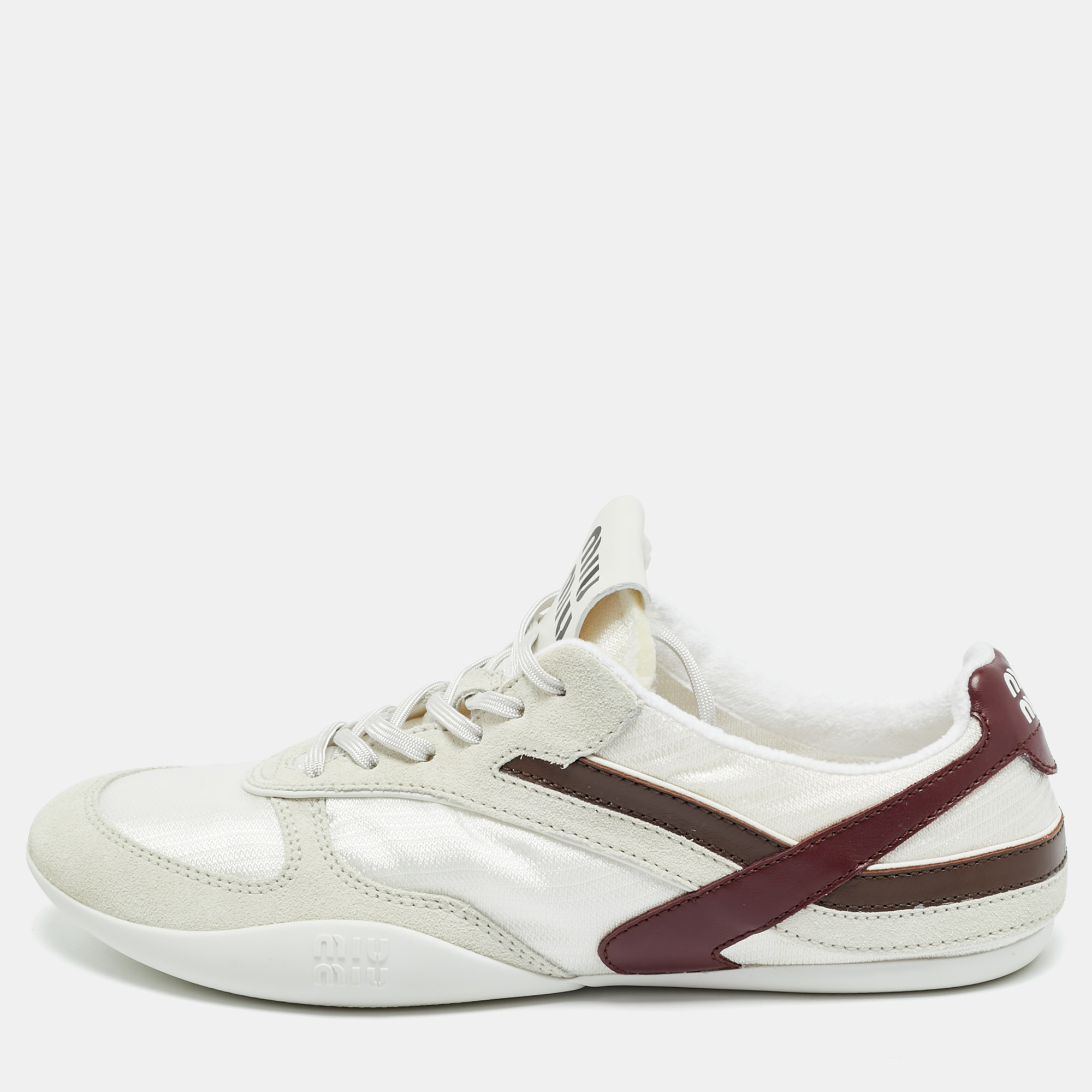 Miu Miu Gymnasium Size 40 Grey Fabric and Suede Lace Up Sneakers, Athletic Shoes & Sneakers - Luxury Closet