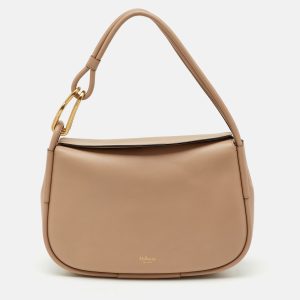 Mulberry Beige Leather Link Shoulder Bag, Shoulder Bags - Luxury Closet