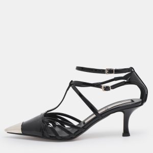 N&ordm;21 Black Patent Leather Ankle Strap Pumps Size 37.5, Pumps - Luxury Closet