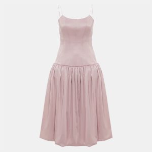Onori Pink Corset Drop-Waist Satin Aria Dress S, Dresses - Luxury Closet