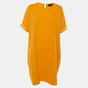 Paule Ka Orange Crepe Shift Dress M, Dresses - Luxury Closet