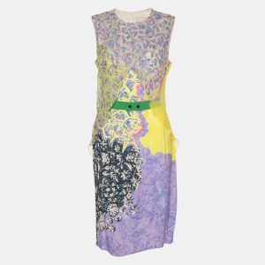 Peter Pilotto Mulitcolor Printed Crepe Sleeveless Belted Midi Dress M, Dresses - Luxury Closet