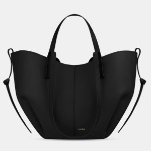 Polene Cyme Mini Grained Black Edition Calfskin Leather Shoulder Bag, Satchels - Luxury Closet