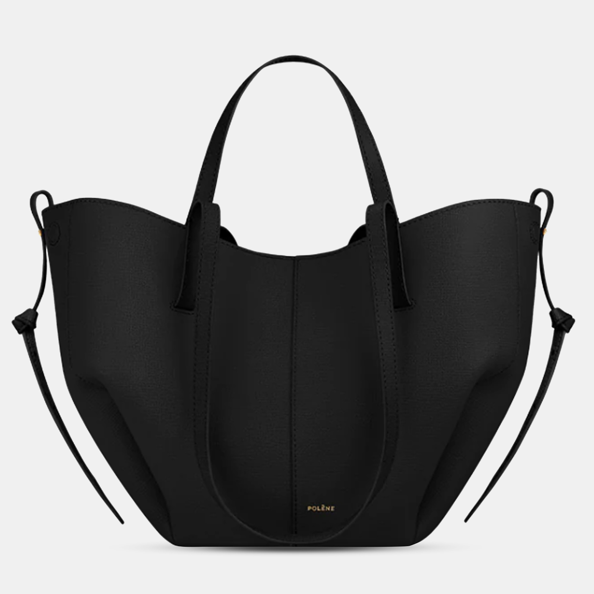 Polene Cyme Mini Grained Black Edition Calfskin Leather Shoulder Bag, Satchels - Luxury Closet