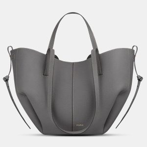 Polene Cyme Mini Grained Pebble Edition Calfskin Leather Shoulder Bag, Satchels - Luxury Closet