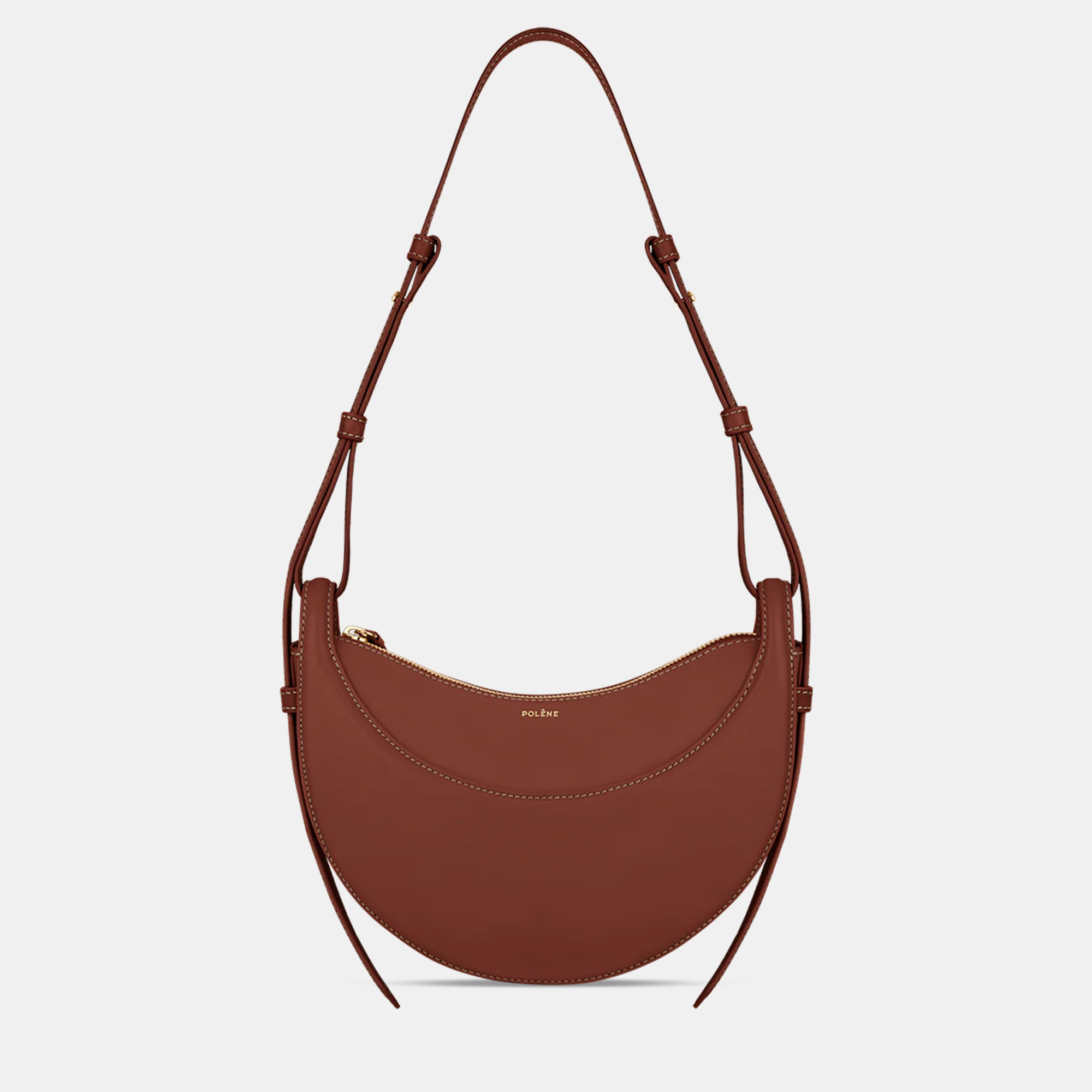 Polene Numero-Dix Smooth Cognac Edition Calfskin Handbag, Handbags - Luxury Closet