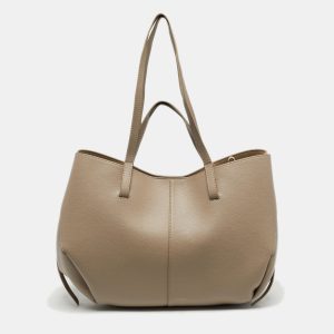 Pol&egrave;ne Cyme Beige Leather Tote, Tote Handbags - Luxury Closet