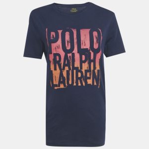 Polo Ralph Lauren Navy Blue Printed Jersey T-Shirt S, Shirts & Tops - Luxury Closet