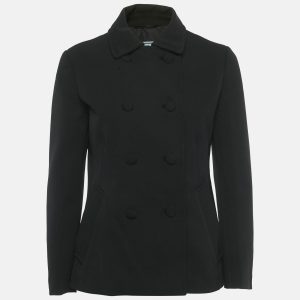 Prada Black Nylon Gabardine Double Breasted Jacket M, Coats & Jackets - Luxury Closet