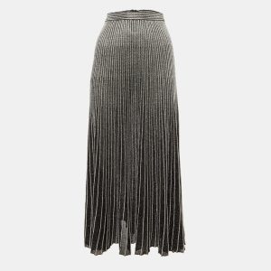 Proenza Schouler Black /Sliver Lurex Knit Sheer Maxi Skirt XS, Skirts - Luxury Closet
