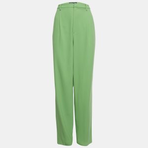 Ralph Lauren Green Wool Straight Leg Trousers M, Clothing - Luxury Closet