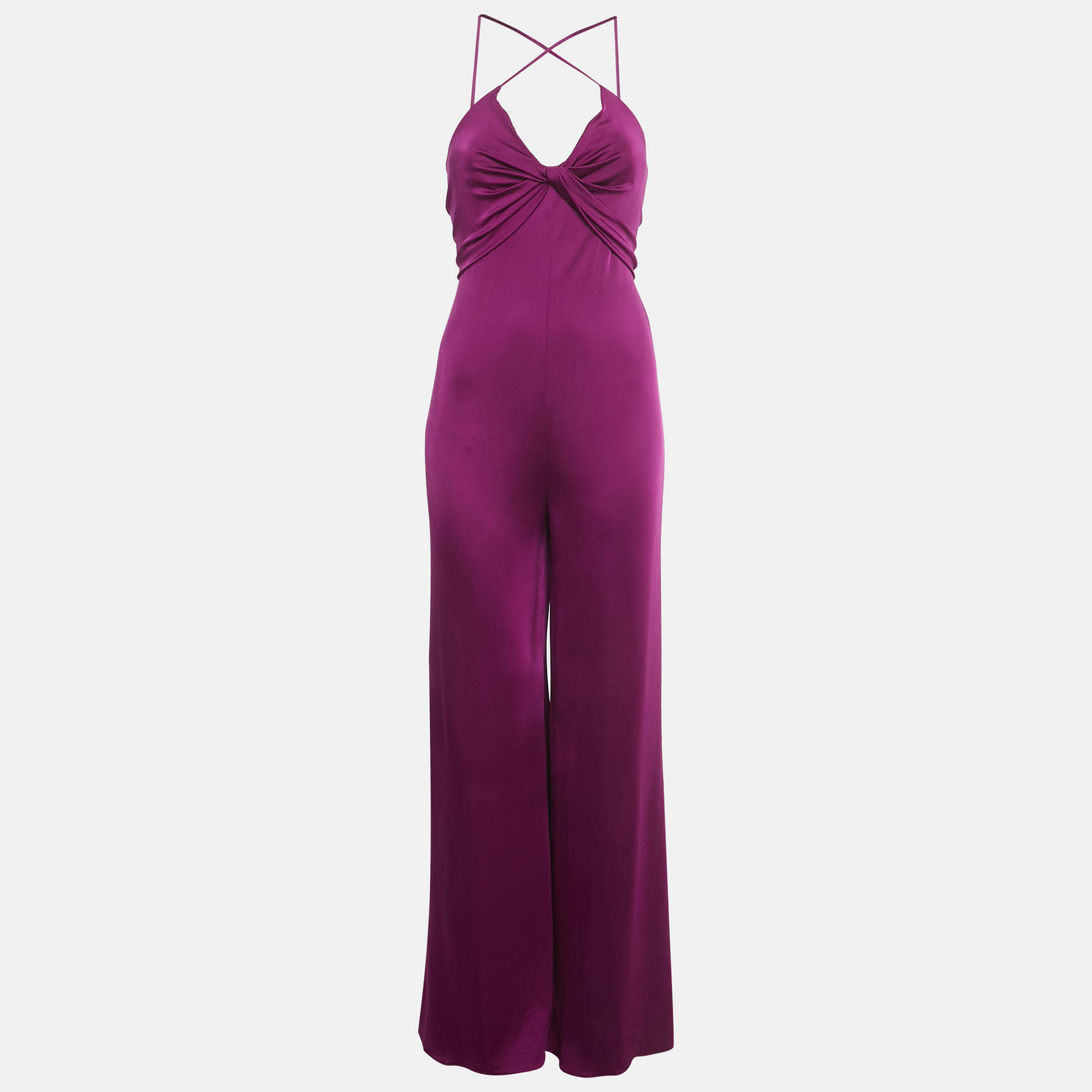 Ralph Lauren Purple Label Violet Jersey Strappy Jumpsuit S, Suits - Luxury Closet