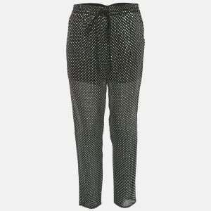 RED Valentino Black Sheer Silk Sequin Drawstring Pants M, Clothing - Luxury Closet