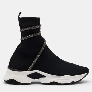 Rene Caovilla Cleo Black Knit Sock Sneakers, Athletic Shoes & Sneakers - Luxury Closet