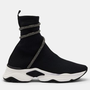 Rene Caovilla Cleo Black Knit Sock Sneakers, Athletic Shoes & Sneakers - Luxury Closet