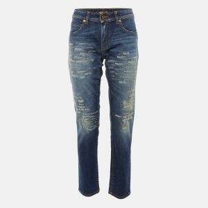 Roberto Cavalli Blue Denim Distressed Skinny Jeans M/Waist 32", Jeans - Luxury Closet