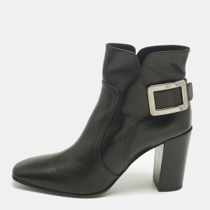 Roger Vivier Black Leather Polly Booties Size 40.5, Boots - Luxury Closet