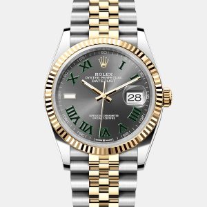 Rolex Datejust 126233-0035 Automatic Wimbledon 18K Yellow Gold Stainless Steel Women&rsquo;s Wristwatch 36 mm, Watches - Luxury Closet