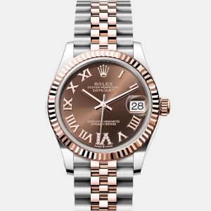 Rolex Datejust 278271-0004 Automatic Chocolate Diamond 18K Rose Gold Stainless Steel Women&rsquo;s Wristwatch 31 mm, Watches - Luxury Closet
