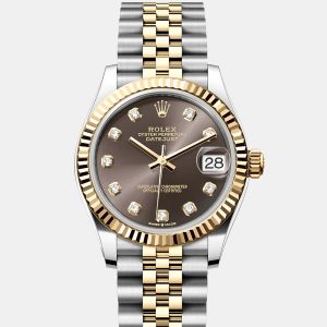 Rolex Datejust 278273-0022 Automatic Dark Grey Diamond 18K Yellow Gold Stainless Steel Women&rsquo;s Wristwatch 31 mm, Watches - Luxury Closet