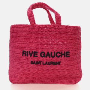 Saint Laurent Rive Gauche Raffia Tote Bag, Tote Handbags - Luxury Closet