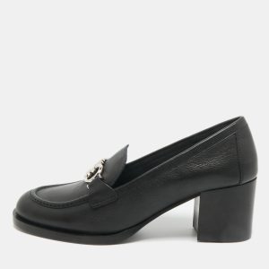Salvatore Ferragamo Black Leather Rolo Gancini Pumps Size 37, Pumps - Luxury Closet
