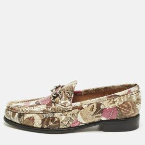 Salvatore Ferragamo Multicolor Flower Printed Leather Bit Slip On Loafers Size 40.5, Loafers & Slip-Ons - Luxury Closet
