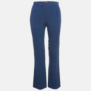 Sandro Blue Jacquard Amparo Pants S, Clothing - Luxury Closet