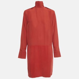 See by Chlo&eacute; Red Crepe Silk and Crepe Short Dress M, Dresses - Luxury Closet