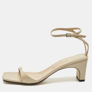Sergio Rossi Beige Leather Grazie Ankle Strap Sandals Size 40, Sandals - Luxury Closet