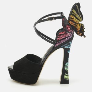 Sophia Webster Multicolor Suede and Satin Crystal Embellish Chiara Platform Pumps Size 39, Pumps - Luxury Closet