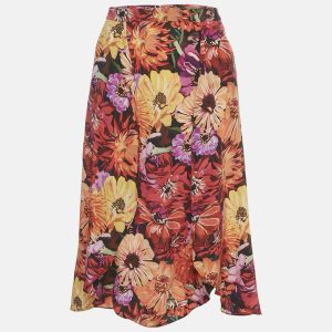 Stella McCartney Multicolor Floral Print Silk Wrap Style Skirt XS, Skirts - Luxury Closet