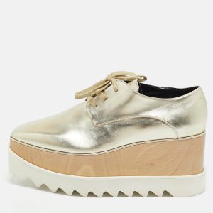 Stella McCartney Gold Faux Leather Elyse Sneakers Size 38, Athletic Shoes & Sneakers - Luxury Closet