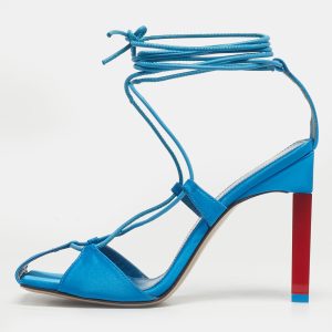 The Attico Blue Satin Adele Lace Up Sandals Size 36, Sandals - Luxury Closet