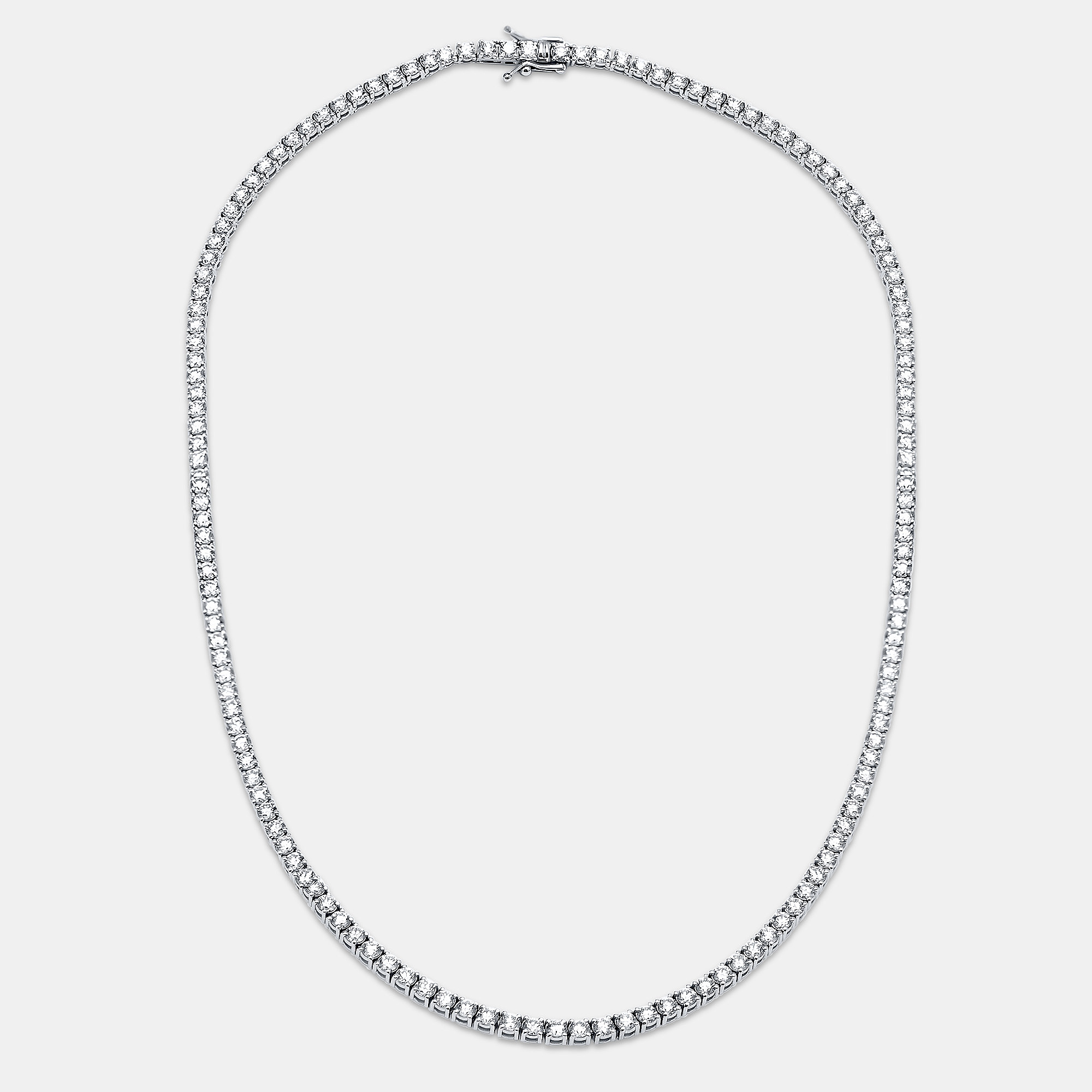 10 cts Round Lab Grown Diamond 18k White Gold Necklace, Necklaces - Luxury Closet