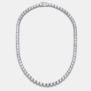 40 cts Round Lab Grown Diamond 18k White Gold Necklace, Necklaces - Luxury Closet