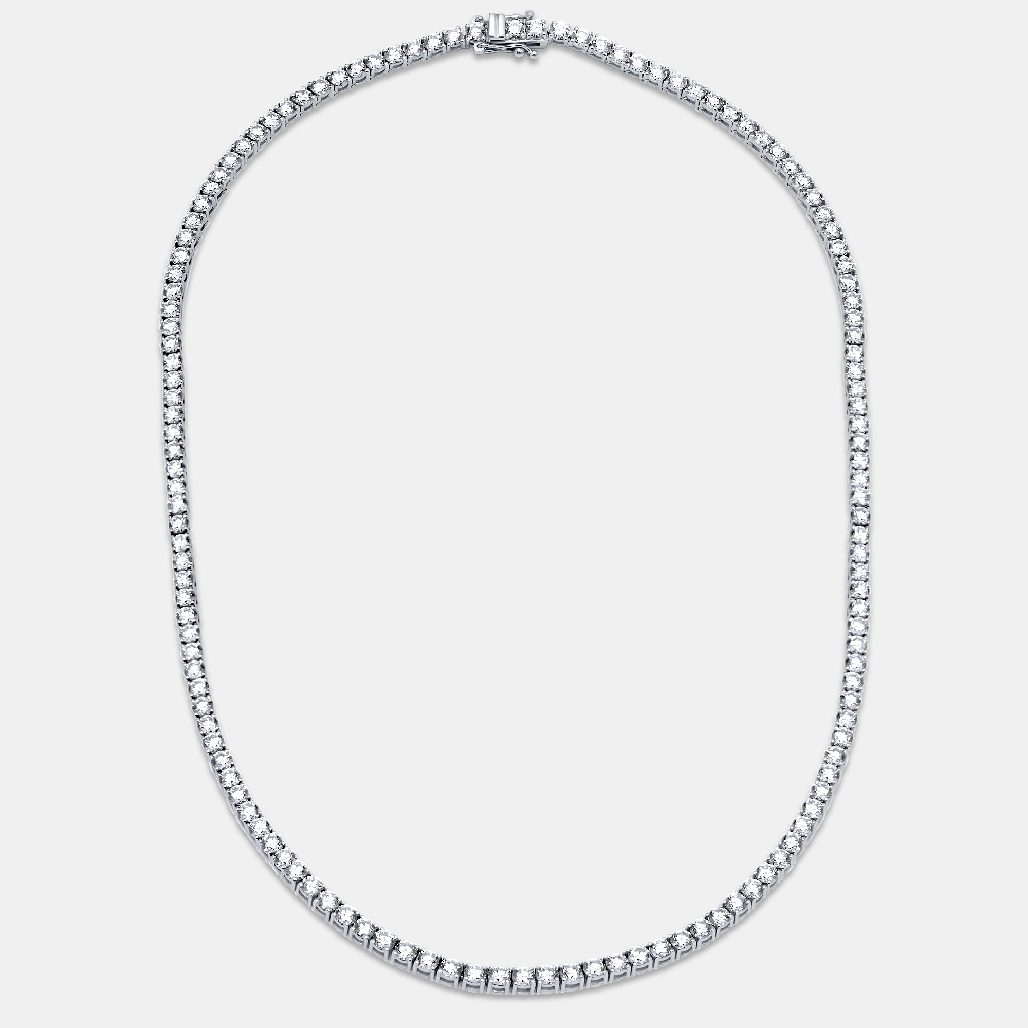 13.00 cts Round Lab Grown Diamonds 18k White Gold Tennis Necklace, Necklaces - Luxury Closet