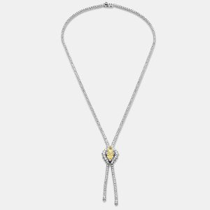 13 Cts Pear Round 18K White Gold Lab Grown Diamonds Necklace, Necklaces - Luxury Closet