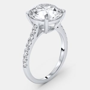 3.30 cts Round Brilliant Lab Grown Diamonds 18k White Gold Ring Size 54, Rings - Luxury Closet